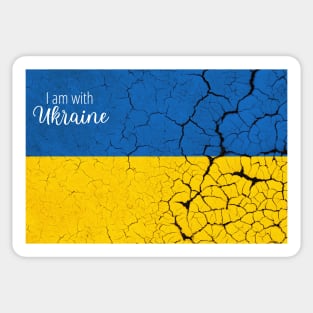 I am with Ukraine, Vintage Ukraine flag Sticker